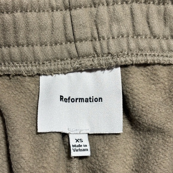 Reformation Tan Straight Leg Sweats Womens Size XS 100% cotton! - Picture 3 of 4